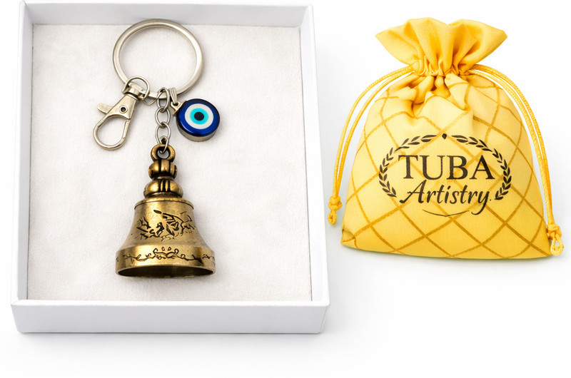TUBA artistry Guardian Bell Keychain for Bike Car Tibetan Bell Keychain Good Luck Charm Key Chain