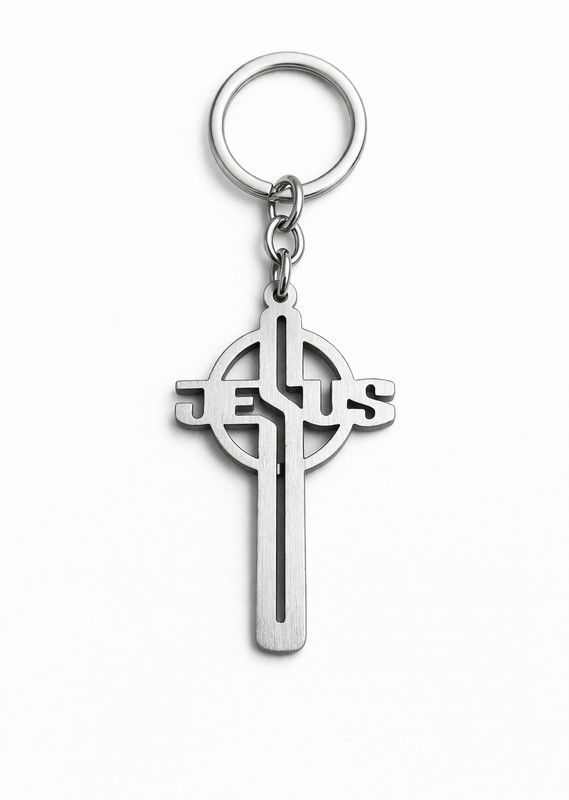 Deethyas Fashion Lord Jesus Cross With Text High Quality Metal Keychain Key Chain
