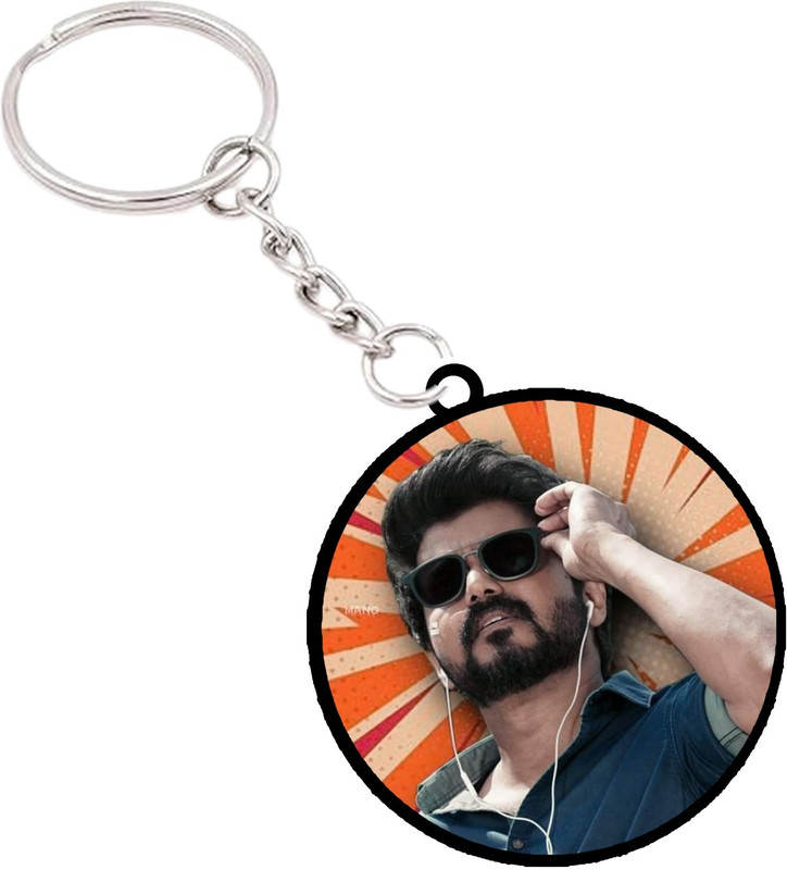 VINODHANA Actor Vijay Image Printed Keychain/ Round Shape Double side printed (03) Key Chain