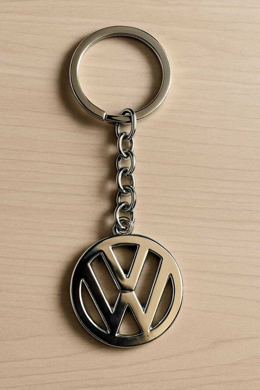 TRENDiQ Premium Volkswagen Metal Keychain | Luxury Chrome Finish VW Logo Keyring Key Chain