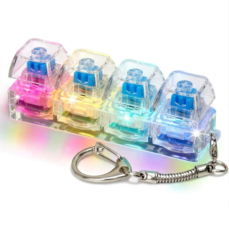 GRABITOZ Transparent Mechanical Switch Fidget Keychain for Stress Relief Key Chain Key Chain