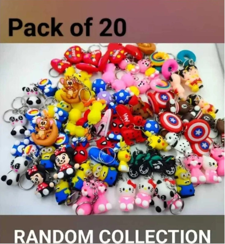 4GX 20pc Mix Cartoon Keychain for Men and Women for keys, bags, pouches & backpacks Key Chain