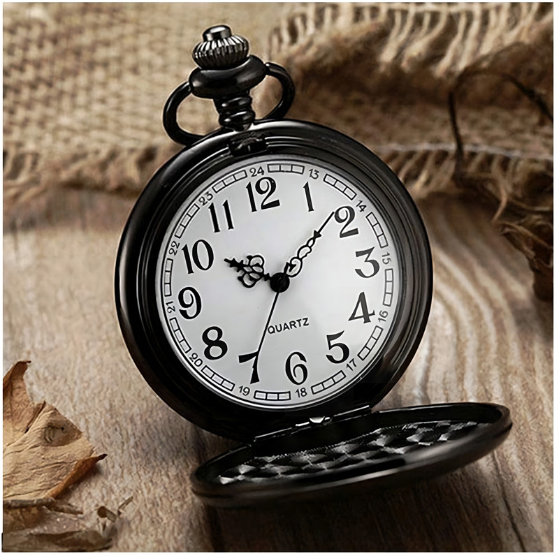 Tiny Tim Love Motivational Quote Theme Antique Black Pocket Watch Key Chain with Key Ring Car Bike Key Chain Gift for Men & Woman Present for Birthday, Anniversary Black Metal Pocket Watch Chain