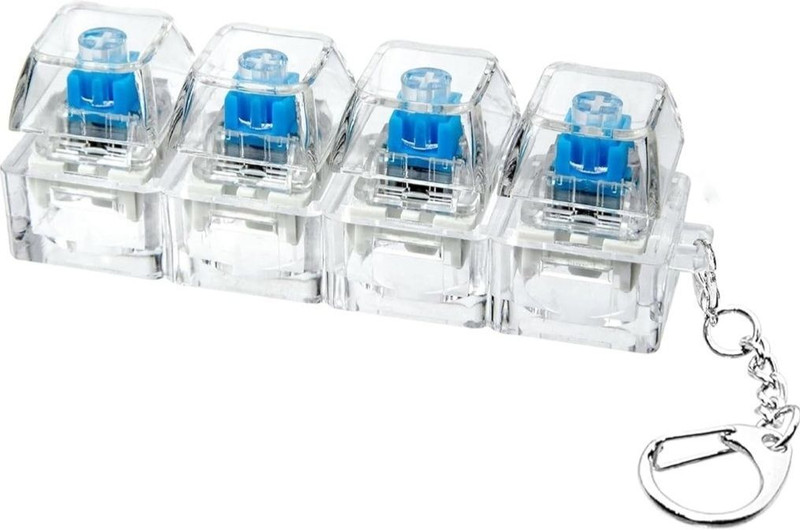 OXXIHOME LED MECHANICAL KEYBOARD SWITCH KEYCHAIN BLUE CLICKY SWITCH FIDGET Key Chain