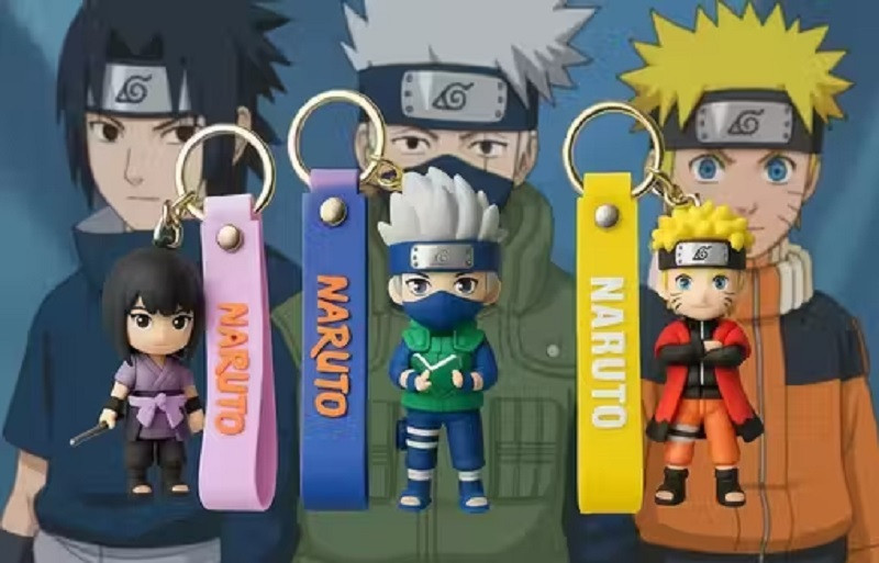 World Gift Mart Anime Keychain Set|Sasuke,Kakashi,Naruto Cartoon Character Keychains (PACK OF 3) Key Chain