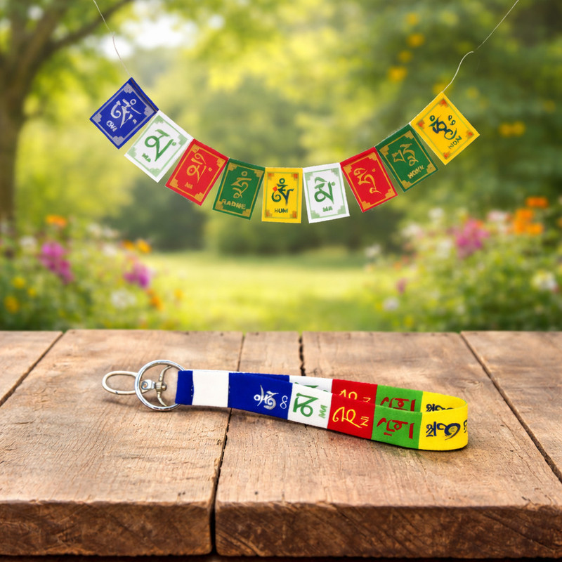 Vitaranify Tibetan Flag and keychain for bikes Key Chain(1 Lanyard Long+1 Tibet Flag) Key Chain
