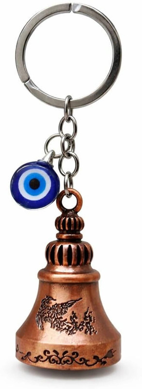 Gaurish Shoppe Guardian Bell for Motorcycles & Bikes with Evil Eye Keychain Lucky Rider Key Chain