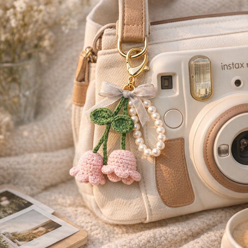 Talk2me Handmade Crochet Dress Keychain for Girls & Women Key Chain