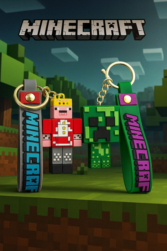 World Gift Mart Limited Edition Minecraft Keychain Set Technoblade with Heavy Strap| 3D Premium Key Chain