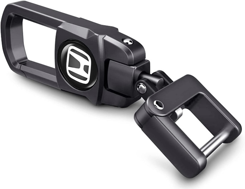 nuira HONDA Car Logo Keychain Heavy Duty Premium Metal Black Color ( New Edition ) Key Chain