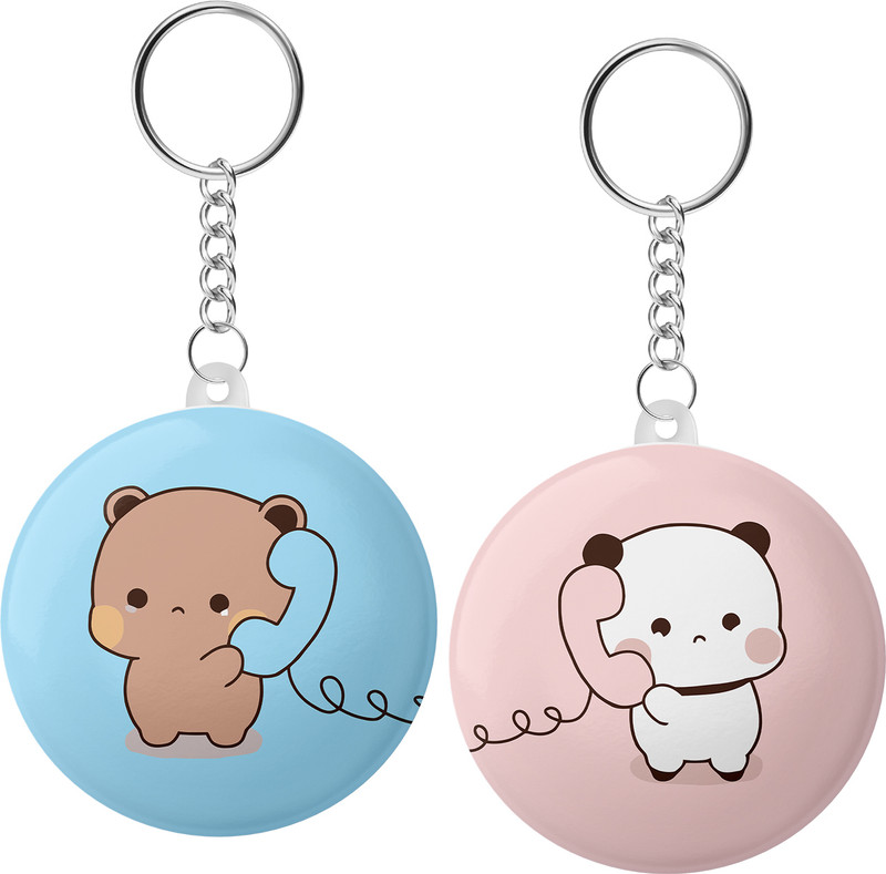 hubops Bubu Dudu Keychain Cute Couple Keychain Set Design 3, 58 mm, Set of 2 Key Chain