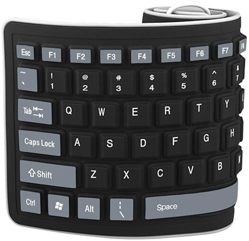 RuhZa Flexible Foldable Silicone Keyboard USB Wired Waterproof Rollup Keyboard Laptop Keyboard Replacement Key