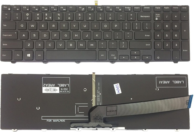 Forida Laptop Keyboard for Dll Inspiron 3541 3542 3558 Black Backlight P/N 0G7P48 Laptop Keyboard Replacement Key