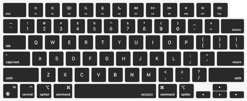 Saco Silicone Keyboard Cover Compatible with MacBook Air 15 M3 A3114 M2 A2941/ Air 13.6 M3 A3113 /Pro 14 M3 M2 M1 A2918 A2992 A2779/Pro 16 M3 M2 M1 A2991 A2780 Keyboard Skin(Black)