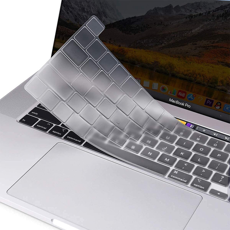 oaky Keyboard Skin Compatible with MacBook Pro 13 inch [M2 2022, 2021 2020 M1 A2338 A2289 A2251] & MacBook Pro 16 inch 2020 2019 A2141 Touch ID Keyboard Skin(Clear TPU)