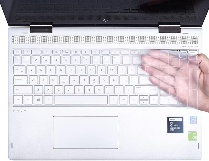Saco Keyboard Skin for 15q-BY003AU 2017 15.6-inch Laptop Laptop Keyboard Skin(Black, Transparent)