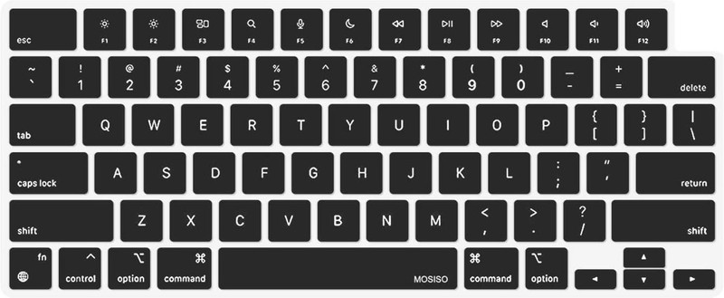 Saco Protector Skin Keyboard Cover for New MacBook Air 13.6" M2 A2681 Chip(2022)/Pro A2442 A2485 M1 Chip Max 16"(2021) Keyboard Skin(Black)