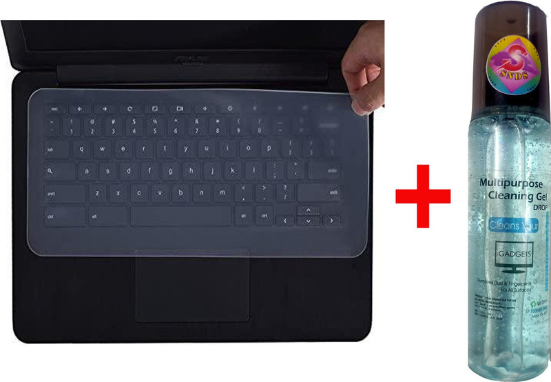 SNDS High Qulality Keyboard Protractor 15.6" & Multipurpose Cleaning Gel Drop laptop Keyboard Skin(Multicolor)