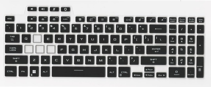 Saco Silicone Keyboard Protector Cover Compatible with 2022 ASUS TUF Gaming A15 FA507RM, FA577RE & FA577RM Series 15.6 Inch Laptop Keyboard Skin(Black)