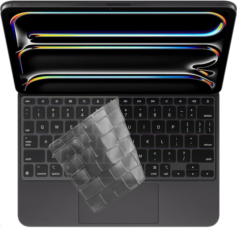 Saco Transparent,Silicone Skin Keyboard Protector Cover Compatible for 2024 iPad Pro 13 inch M4 Chip (A2925/A2926) Magic Keyboard Keyboard Skin(Transparent)