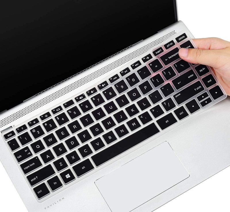 Saco Silicone Keyboard Cover Skin for 14 Inch Laptop HP 14s FHD 14s-fy1003AU, 14s-fy1005AU Series 14 Inch Laptop Keyboard Skin(Black)