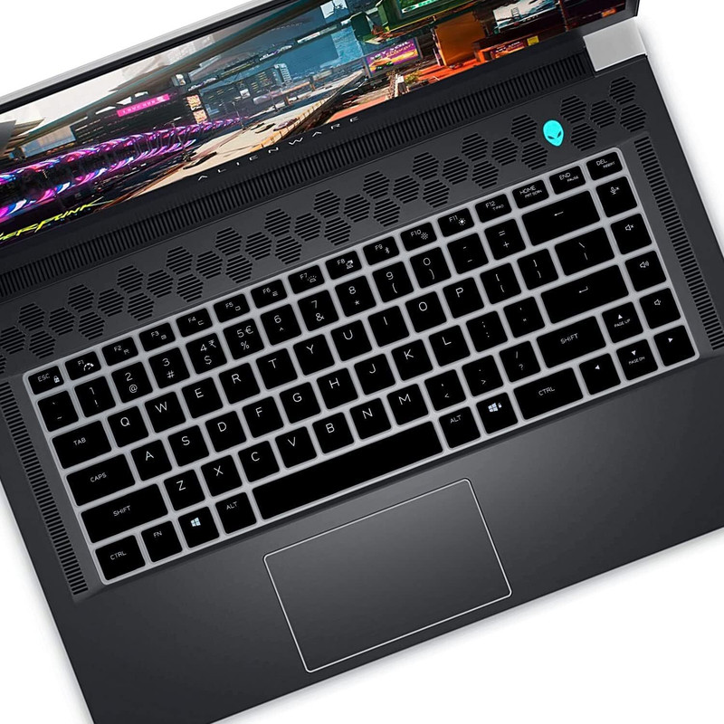 RAYA Silicone Keyboard Cover for Dell Alienware m15 R7 & Alienware m16 R1 Alienware x17 R2 and Dell G16 Gaming Laptop Keyboard Skin(Black)