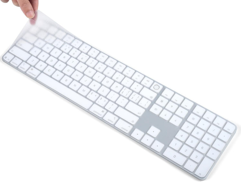Saco Transparent,Keyboard Cover Skin for 2024 New Magic Keyboard with Touch ID Numeric Keypad Model A3119 Ultra Thin Keyboard Protector Keyboard Skin(Transparent)