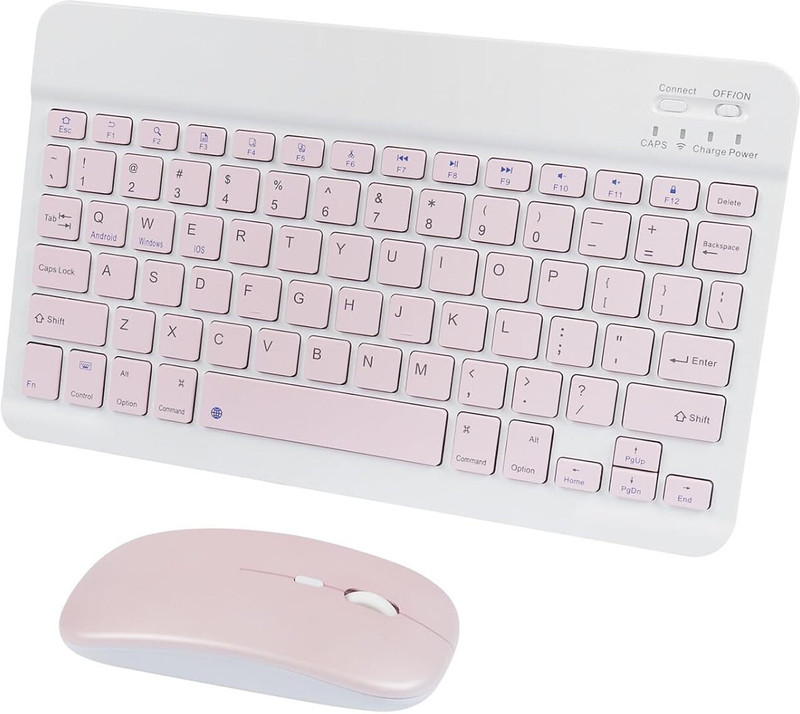 Vanshika Enterprises Rechargeable Bluetooth Keyboard and Mouse Combo laptop and pc tablet Keyboard Skin(Pink)