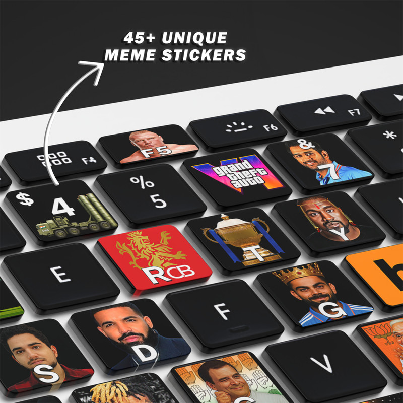 KARKEEN MEMES KEYBOARD STICKERS 009 vinyl Reusable Laptop Skin Compatible for 14.1 inch(Theme: Patterns)