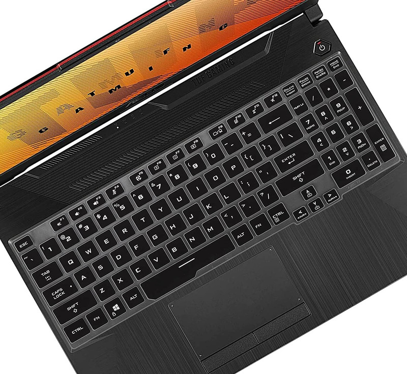 oaky Keyboard Cover for ASUS TUF Gaming A15 TUF506 TUF506IV TUF506IU FA506 FA506IH FA506I Series... Waterproof Dust-Proof Keyboard Skin(Silicon Black)