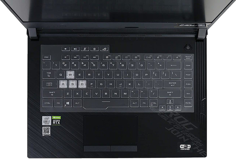 Saco Silicone Skin Keyboard Cover for ASUS ROG Strix G15 G532LWS G512LW-ES76 G512LV-ES74 GL531GT-EB76 15.6" Laptop Keyboard Skin(Black)
