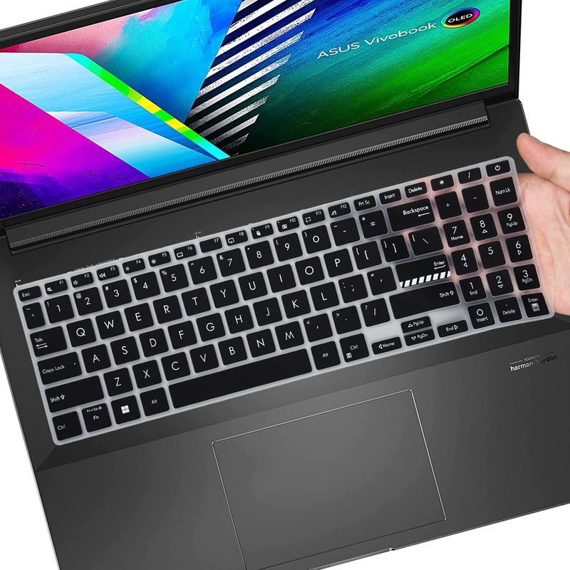 Saco Keyboard Protector for 2025 ASUS Vivobook Go 15 E1504FA-NJ131WS / NJ1505WS / NJ5541WS Series 15.6 Inch Laptop Keyboard Skin(Black)