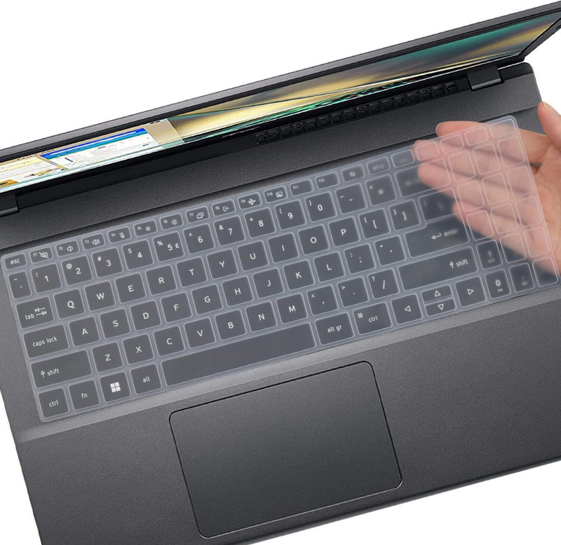 Saco Silicone Skin Keyboard Cover for 2024 Acer Aspire 5 Gaming Laptop A515-58GM Series 15.6 Inch Laptop Keyboard Skin(Transparent)