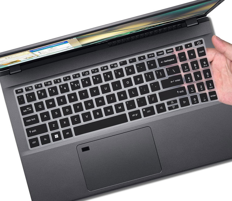 Saco Silicone Keyboard Protector Cover Compatible with Acer Aspire 3 A315-59 | A315-24P | A315-510P Series 15.6 Inch Laptop Keyboard Skin(Black)
