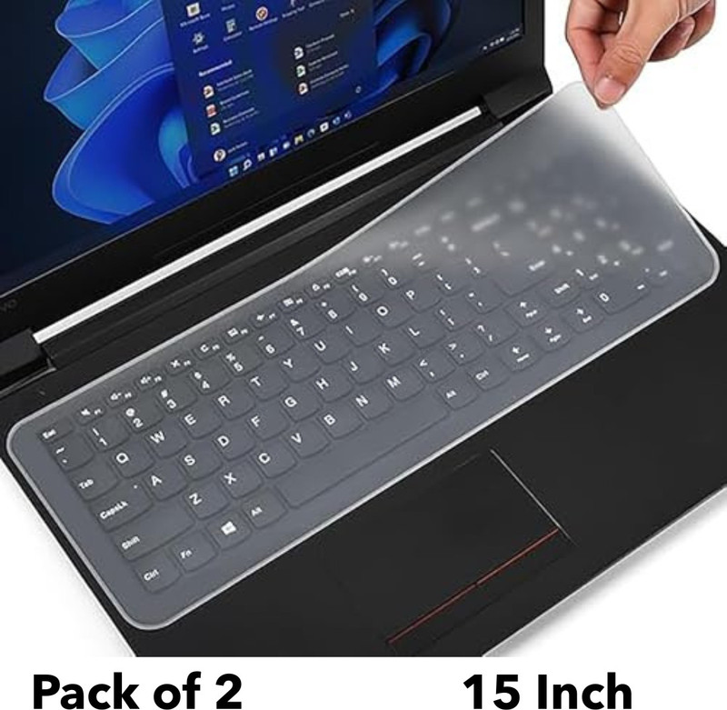 NECESORIES Silicone Keyboard Protector for 15 Inch Laptops | Waterproof & Dustproof (3 Pc) Laptop Keyboard Skin(Transparent)