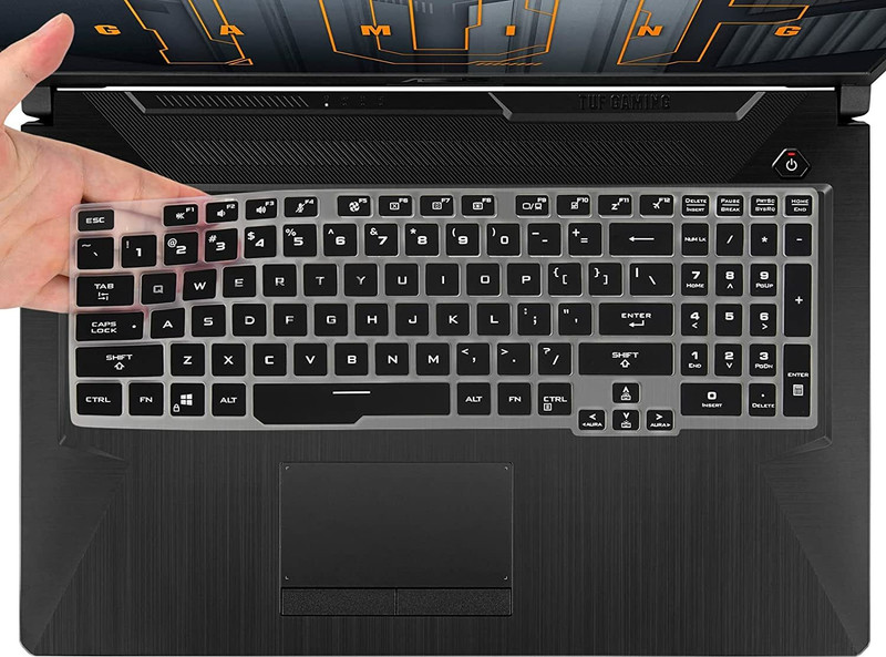 Saco Keyboard Protector 15.6 Inch, 17.3 Inch Laptop Dust Cover for Asus TUF Gaming F15 FX507ZM-ES74,TUF Dash 15 FX517ZM-AS73 15.6Inch Gaming Laptop Keyboard Skin(Black)