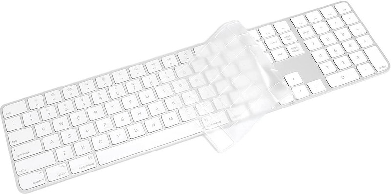 Saco Keyboard Cover for (for 2022 Mac Studio & 2021 iMac 24 inch M1 Chip) Apple Magic Keyboard with Touch ID and Numeric Keypad Model-A2520 Keyboard Skin(Transparent)