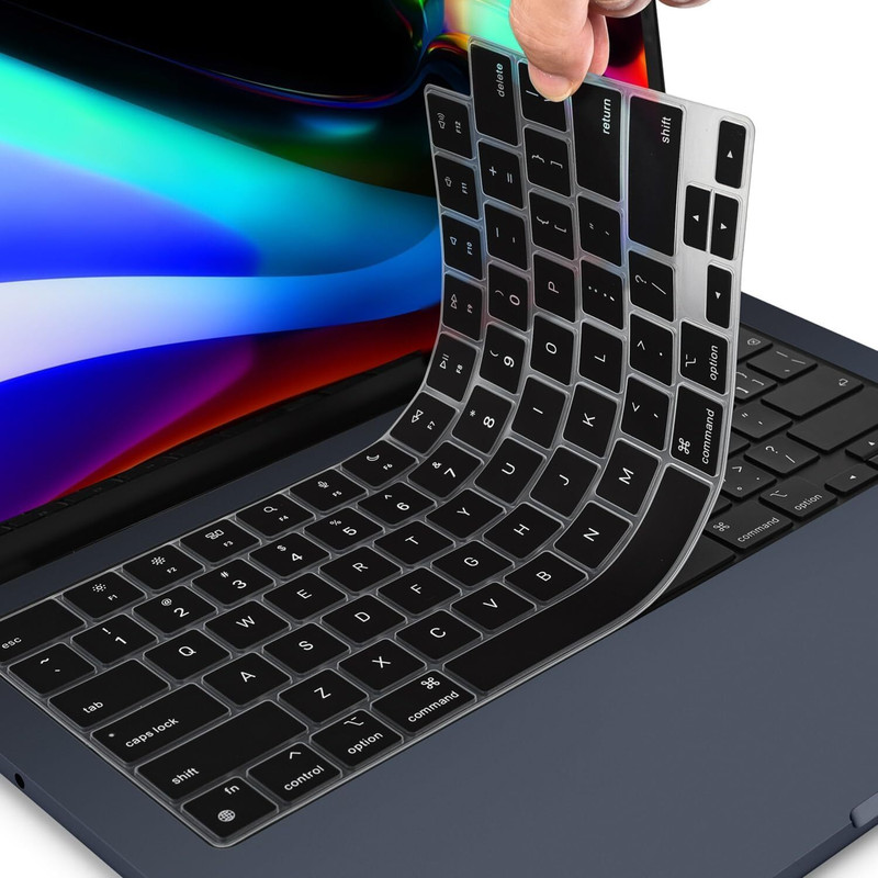 oaky Premium MacBook Pro 14 inch M4 Keyboard Cover 2024 Released M4 Chip Pro Max A3112 A3185 A3401 2024 Touch ID Skin Protector Accessories Protective Keyboard Skin(TPU Clear)