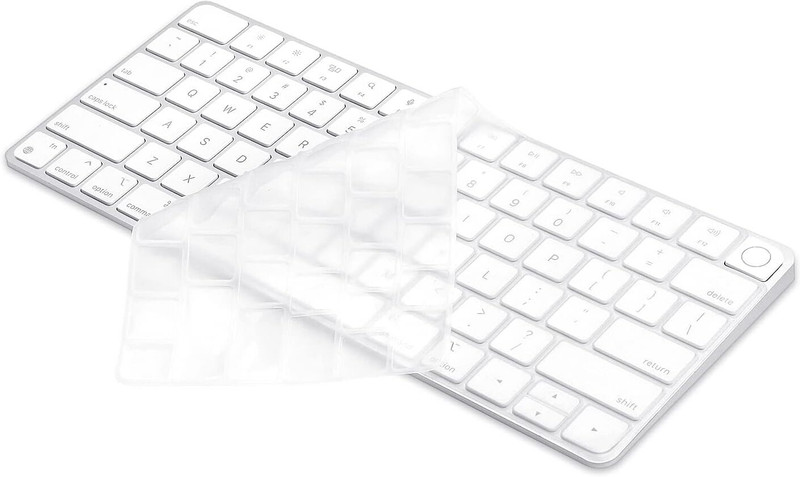 Saco Silicone Skin Keyboard Cover for iMac Magic M1 Chip Keyboard A2450 and Magic Keyboard with Touch ID A2449 (2021) Keyboard Skin(Transparent)