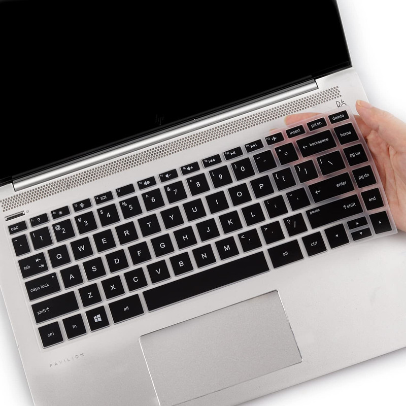 Saco Silicone Keyboard Cover Skin for 14 Inch Laptop HP 14s FHD 14s-fy1003AU, 14s-fy1005AU Series 14 Inch Laptop Keyboard Skin(Black)