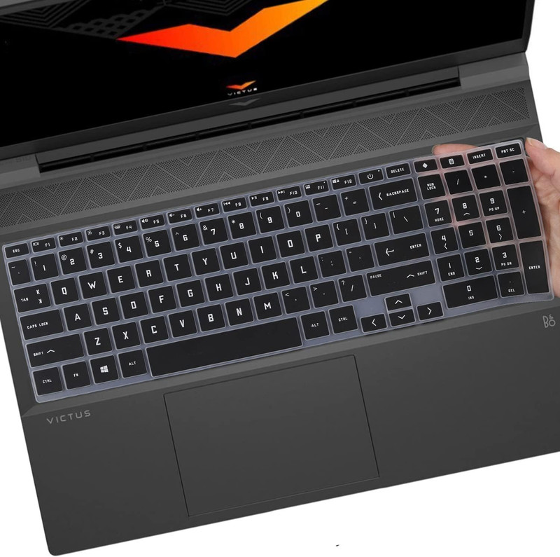 Saco Silicone Skin Keyboard Protector Cover for HP Victus 15.6 inch FHD Gaming Laptop (Model-2022) 15-FA and 15-FB Series Keyboard Skin(Black)