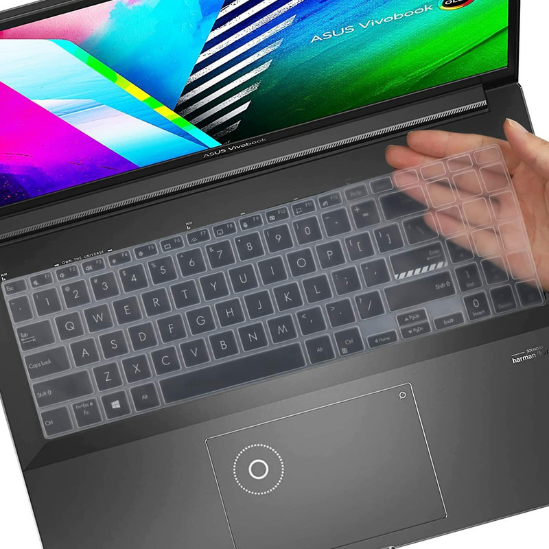 Saco Silicone Keyboard Cover Skin for Vivobook Pro K571GT 15.6 Inch, ASUS Vivobook Pro 15 M3500 K3500 M6500, Vivobook Pro 16X M7600 N7600 16" Laptop Keyboard Skin(Transparent)