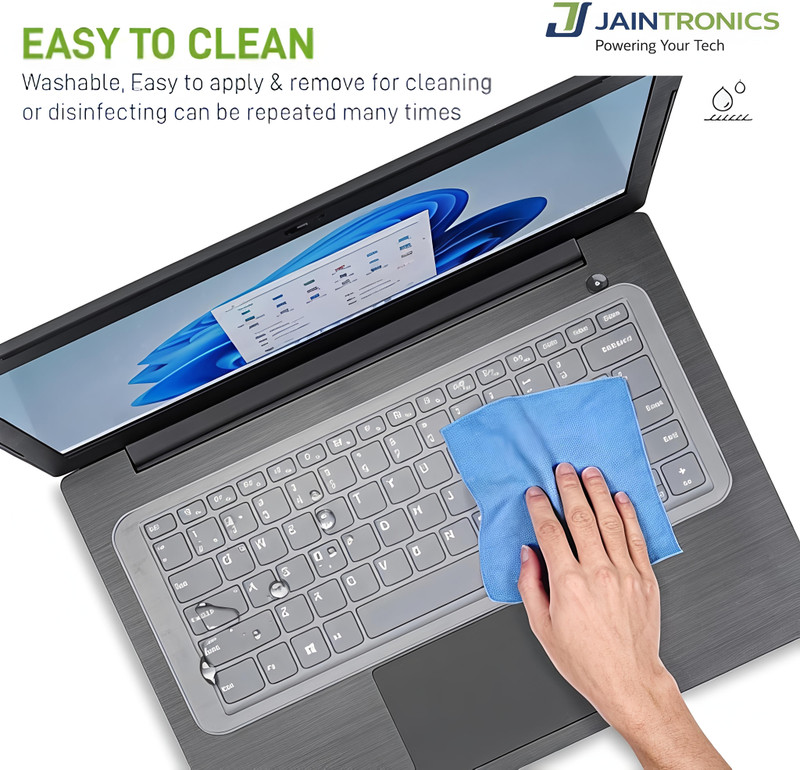 Jaintronics Silicone Keyboard Protector 14 (Pack of 2) Laptop Keyboard Skin(Transparent)