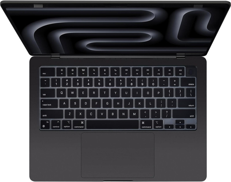 Saco Keyboard Cover Compatible for MacBook Air M4 13.6 Inch (Model A3240) MacBook Air M4 Keyboard Cover Keyboard Skin(Black)