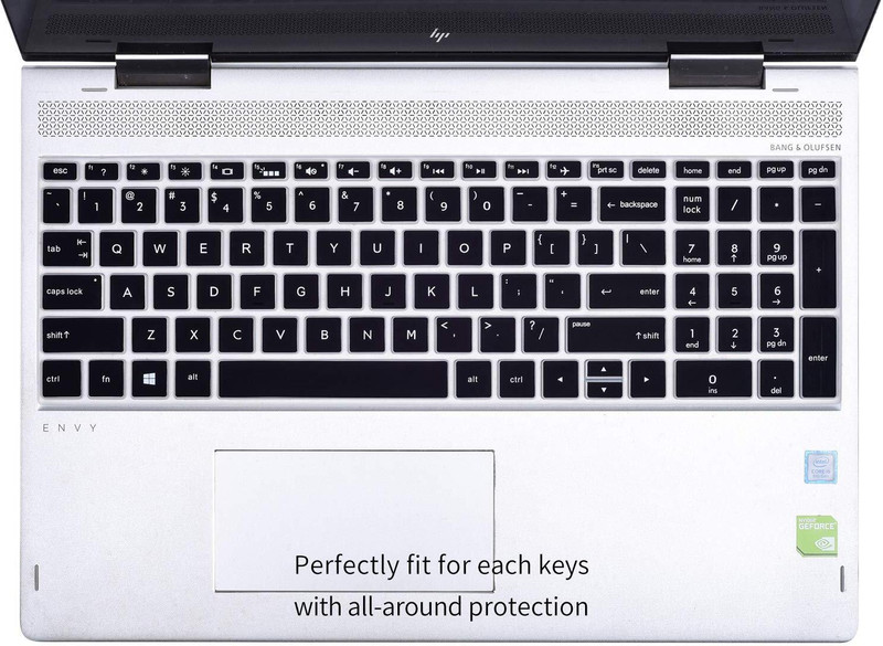 Saco Silicone Keyboard Cover Skin for 15.6 Inch Laptop HP 15.6 Inch 15-dy2073dx 15-dy1043cl 15-dy2193dx 15-dy Series laptop Keyboard Skin(Black)