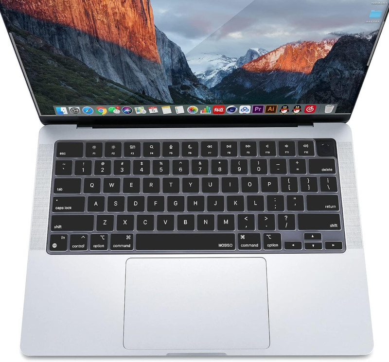 RAYA Silicone Keyboard Cover for MacBook Air 15 M3 (A3114) Air 13.6 M2/M3 (A3113) 2024-2021 MacBook Pro 14 / Pro 16 M3 (A2918 A2992 A2779 A2991 A2780) Laptops Keyboard Skin(Transparent)
