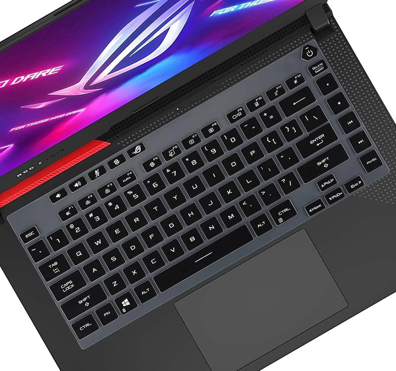 Saco Silicone Skin Keyboard Cover for [Not Fit for 2020 ASUS ROG Strix G15] ASUS ROG Strix G15 G513 G513QR G513QR-ES96 Gaming Laptop 15.6" (2021,2022) Keyboard Skin(Transparent)