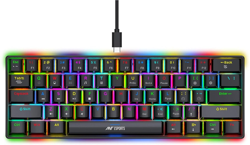 Ant Esports MK1300 V2 Wired USB Standard Gaming Keyboard Compatible with Desktop, Laptop(Black)