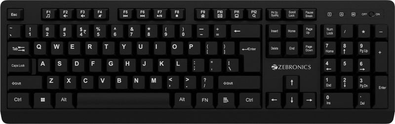ZEBRONICS Zeb-Companion 116-K Wireless Standard Desktop Keyboard Compatible with Desktop, Laptop(Black)