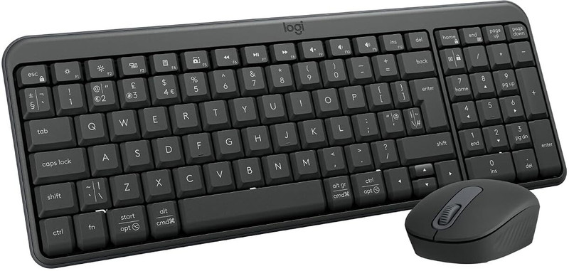 Logitech MK250 Compact Bluetooth Wireless Combo Bluetooth Standard Laptop Keyboard Compatible with Mac, iPad, Laptop, Desktop with 1000 DPI Optical Mouse, Bluetooth Low Energy Wireless, Compact Layout with Number Pad, Spill-Resistant Design, 12-Month Battery Life(Graphite)